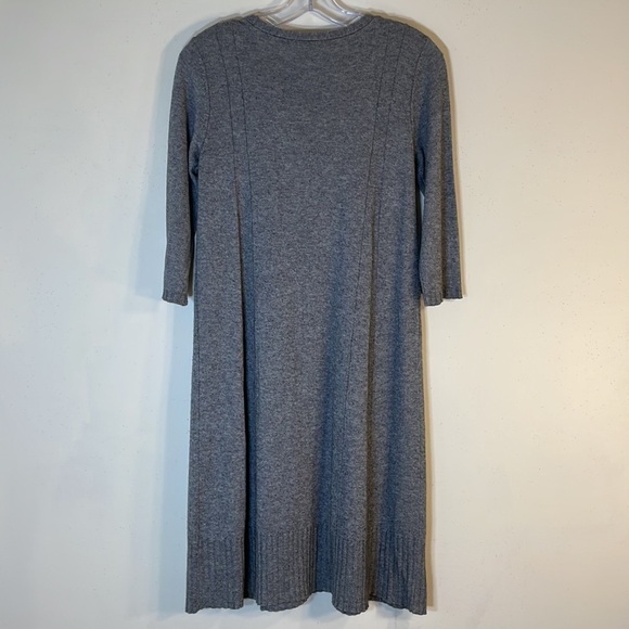 NWT. J. Jill Wool Blend A Line 3/4 Sleeve Dark Grey Sweater Dress. Small. - Picture 7 of 9